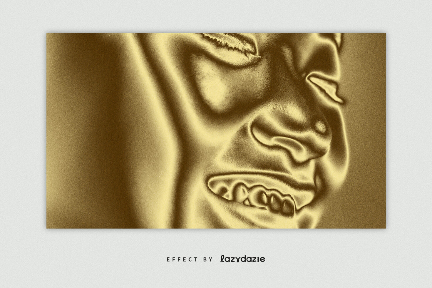 Digital asset featuring gold embossed texture on a face for graphic design. Ideal for mockups templates. High-resolution designer resource.