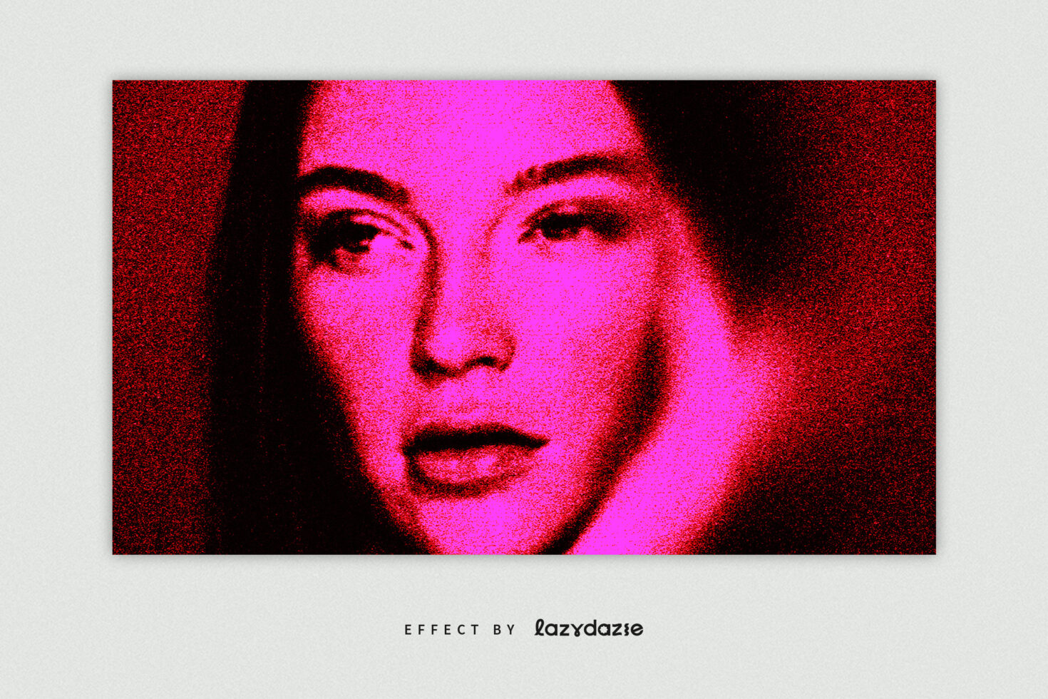 Retro pixelated graphic design featuring a close-up of a person's face with vibrant pink and red hues. Digital asset for creative designers.