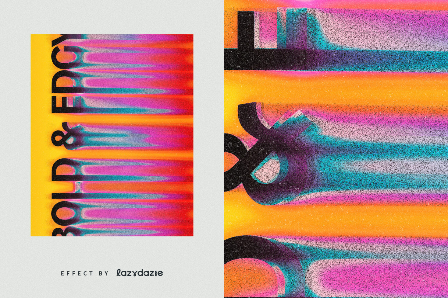 Bold graphic design template showcasing vibrant colors and edgy style text overlay perfect for designers looking for modern colorful typography assets.