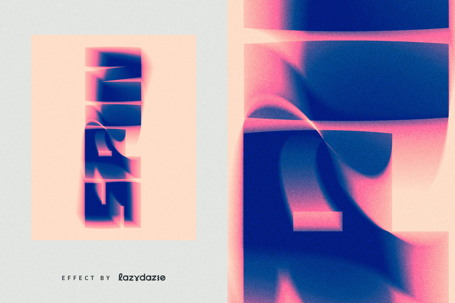 Retro-style typography effect displaying bold text SPIN in pink and blue gradient. Ideal for graphic design projects, templates, colorful visuals.