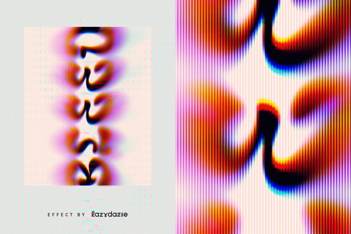 Vibrant abstract distortion effect in red and blue with vertical lines ideal for digital designs and graphics. Perfect for creative mockups and templates.