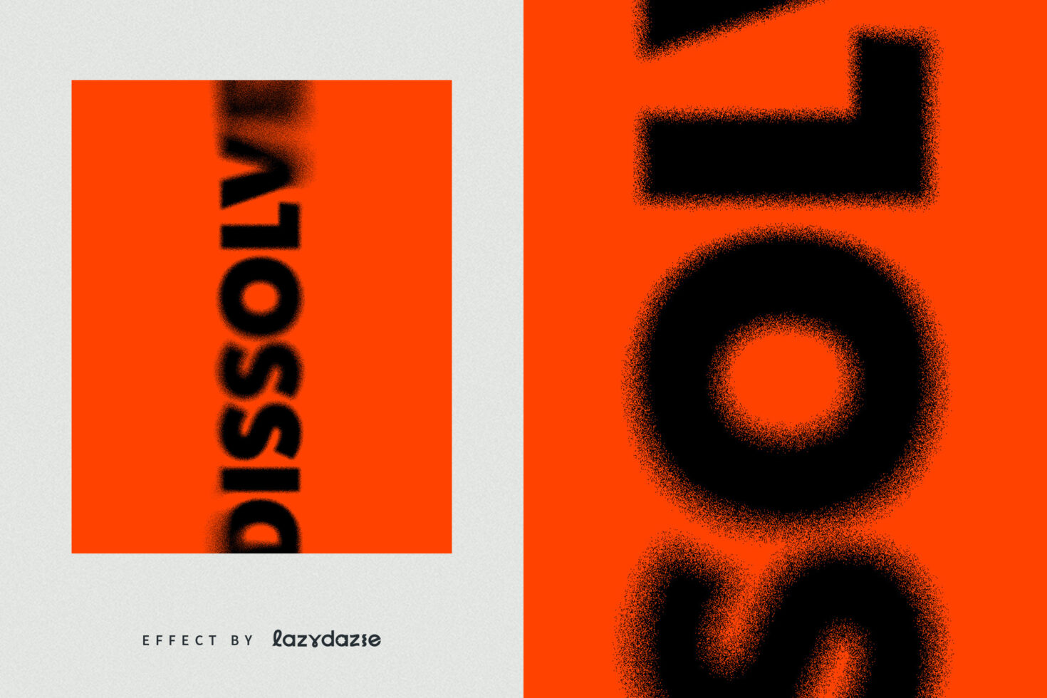 Bold orange and black design featuring the word dissolve with a blurred effect. Ideal for graphic templates. Modern typography for designers.