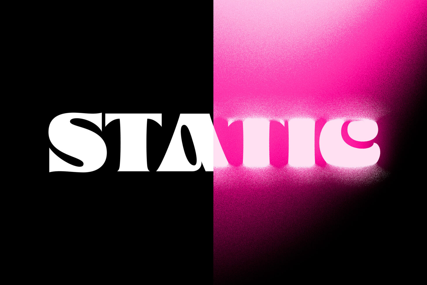 Bold font typography with contrasting black and pink gradient background perfect for graphic design projects or typography templates for designers.