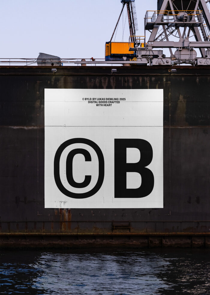 Industrial mockup featuring bold letters on a ship's side. Perfect for designers seeking unique maritime typography. High-quality graphic template.
