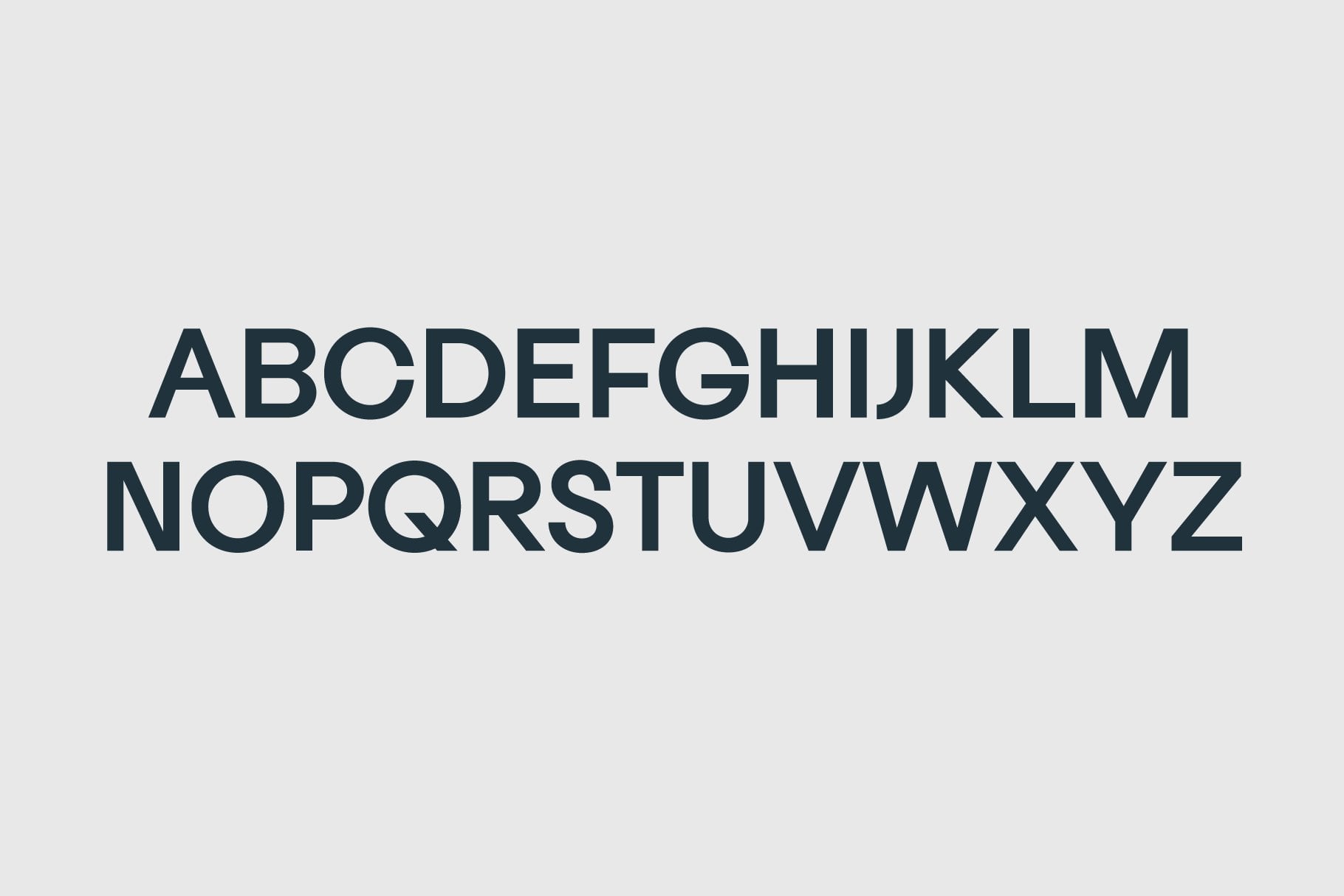 Sans-serif uppercase alphabet A through Z displayed in clean bold typeface