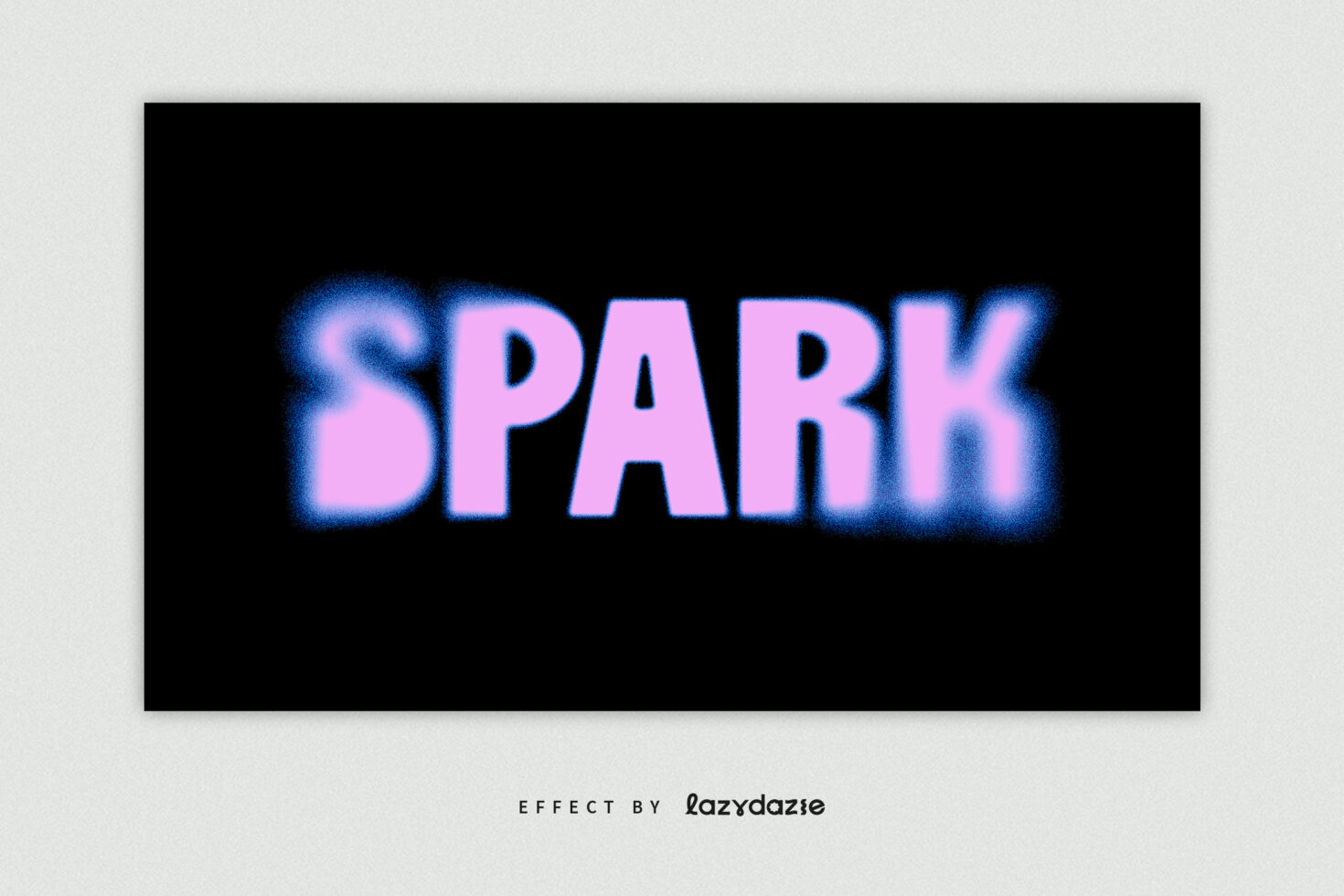 Neon text effect template showcasing the word Spark in bold gradient colors on a black background ideal for digital designs mockups and typography projects.