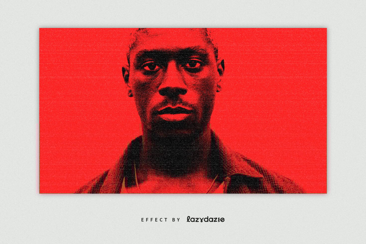 Bold red artistic photo effect featuring a person on a textured background suitable for graphic designers as a creative template for digital projects.