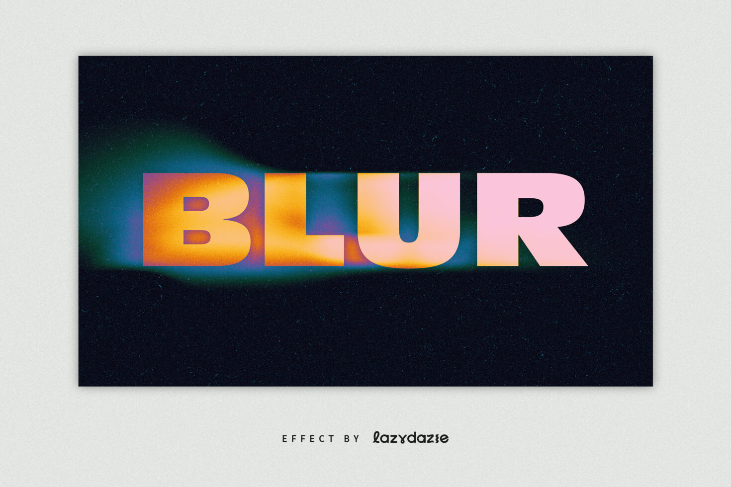Colorful text effect of the word BLUR on a dark textured background ideal for designers creating vibrant graphics templates or typography assets