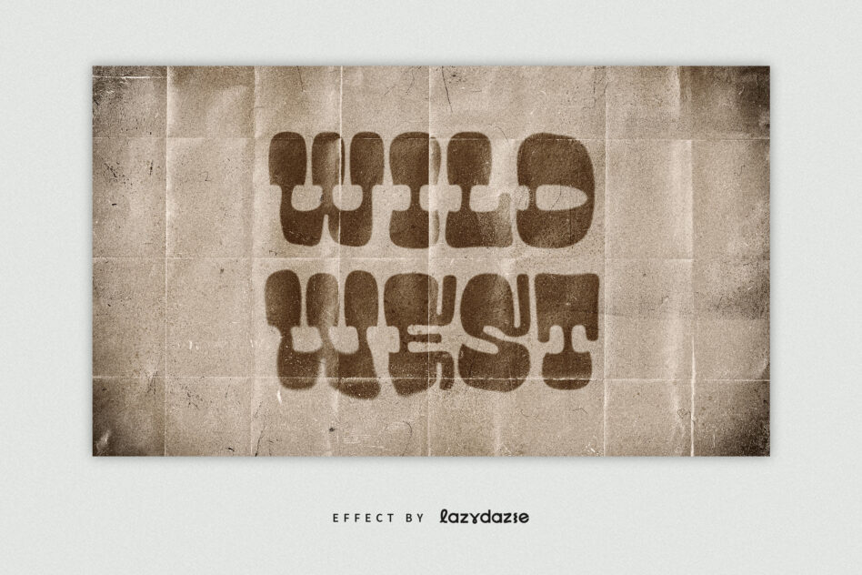 Concrete tile text effect showing rounded sans serif letters with weathered shadow overlay