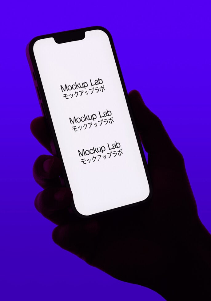 Smartphone mockup featuring a hand holding a phone with a blank screen displaying text; perfect for app design showcase or digital presentation.