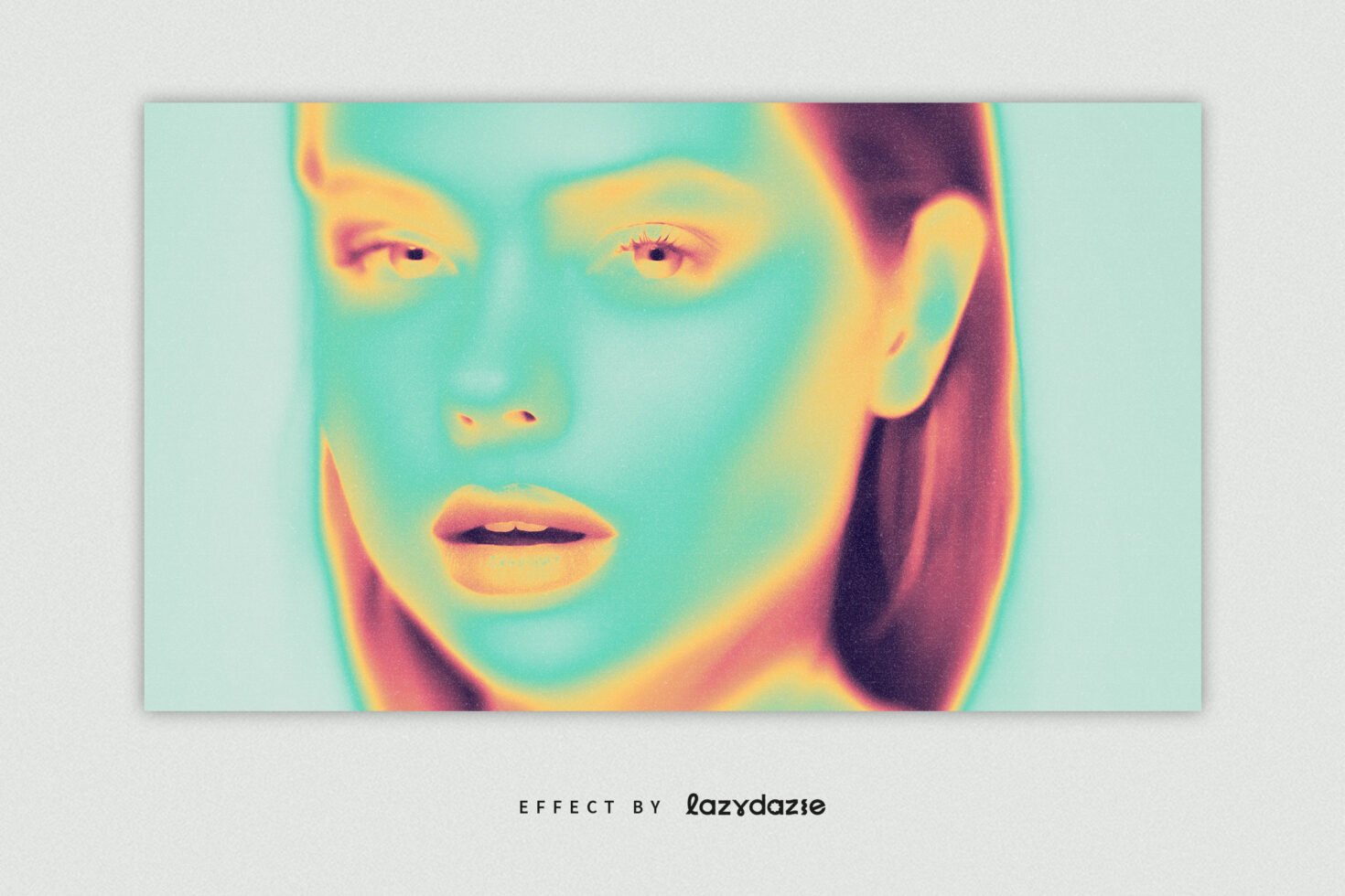 Colorful abstract portrait with vibrant thermal effect. Ideal for digital designs and graphics. Perfect asset for designers seeking unique visuals.
