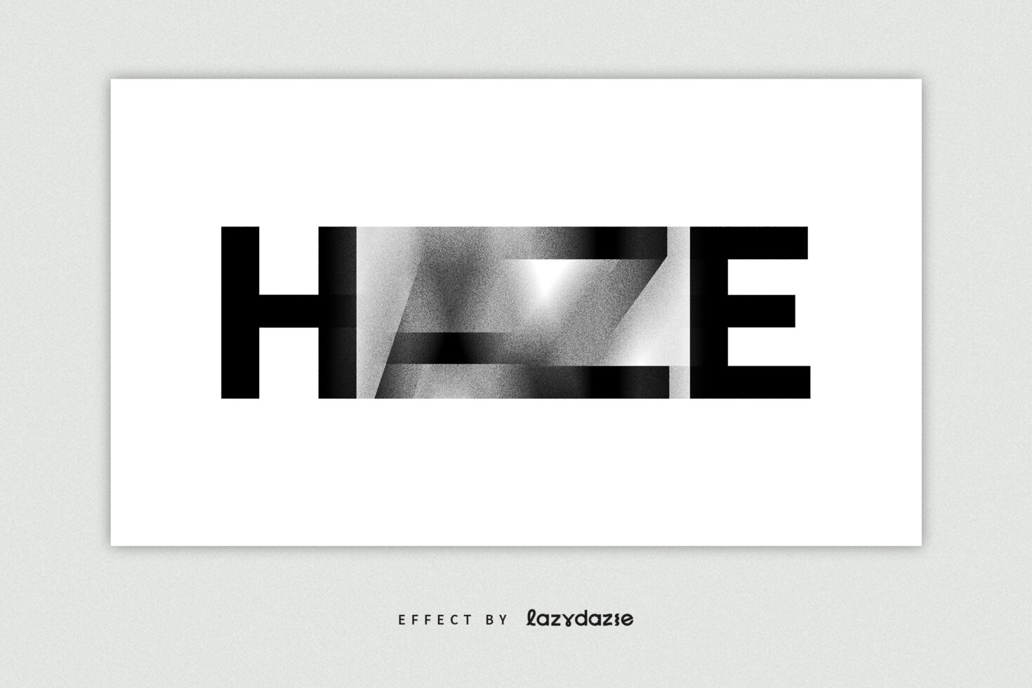 Haze text effect in grayscale with gradient and shadow, ideal for graphic designers seeking unique typography. Perfect for digital art projects.