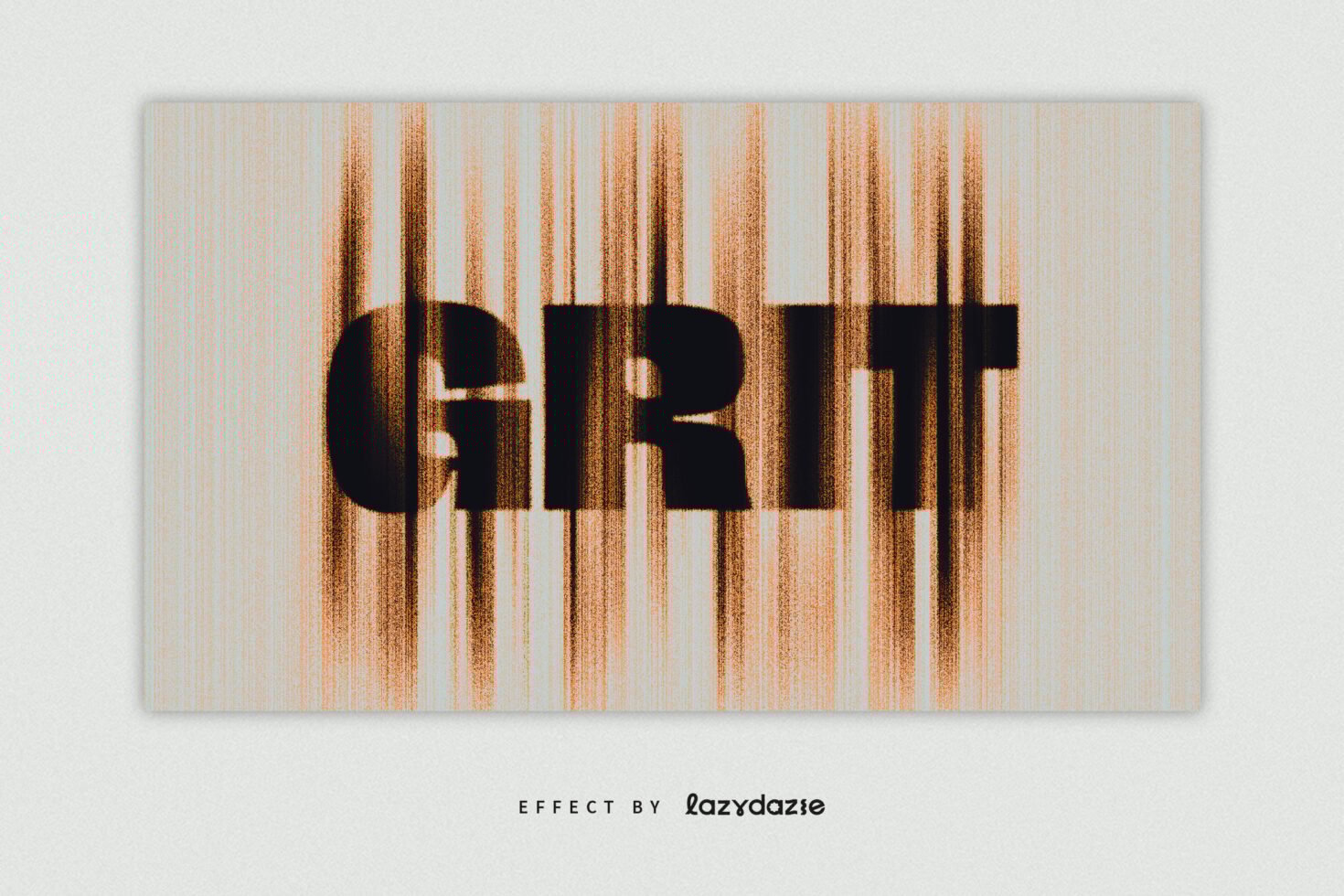 Abstract typography graphic with GRIT text, vertical blurred lines, textured effect, and orange-black tones. Ideal for designers seeking unique font templates.