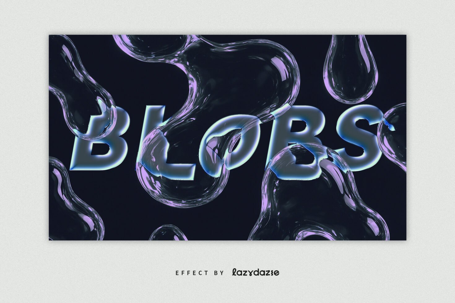 Futuristic 3D blobs typography effect with shiny liquid textures for graphic design projects font styles visual design digital assets.
