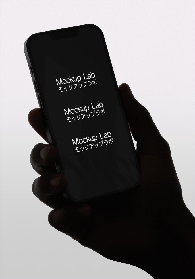 Minimalist smartphone mockup featuring a hand holding a blank screen, perfect for designers seeking modern and clean display templates.