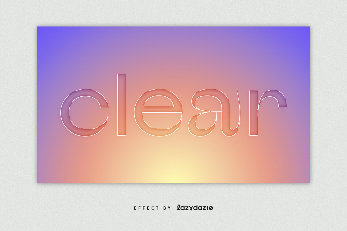 Gradient background with transparent clear text effect, ideal for design projects. Keywords: mockup, template, typography, gradient, digital asset.