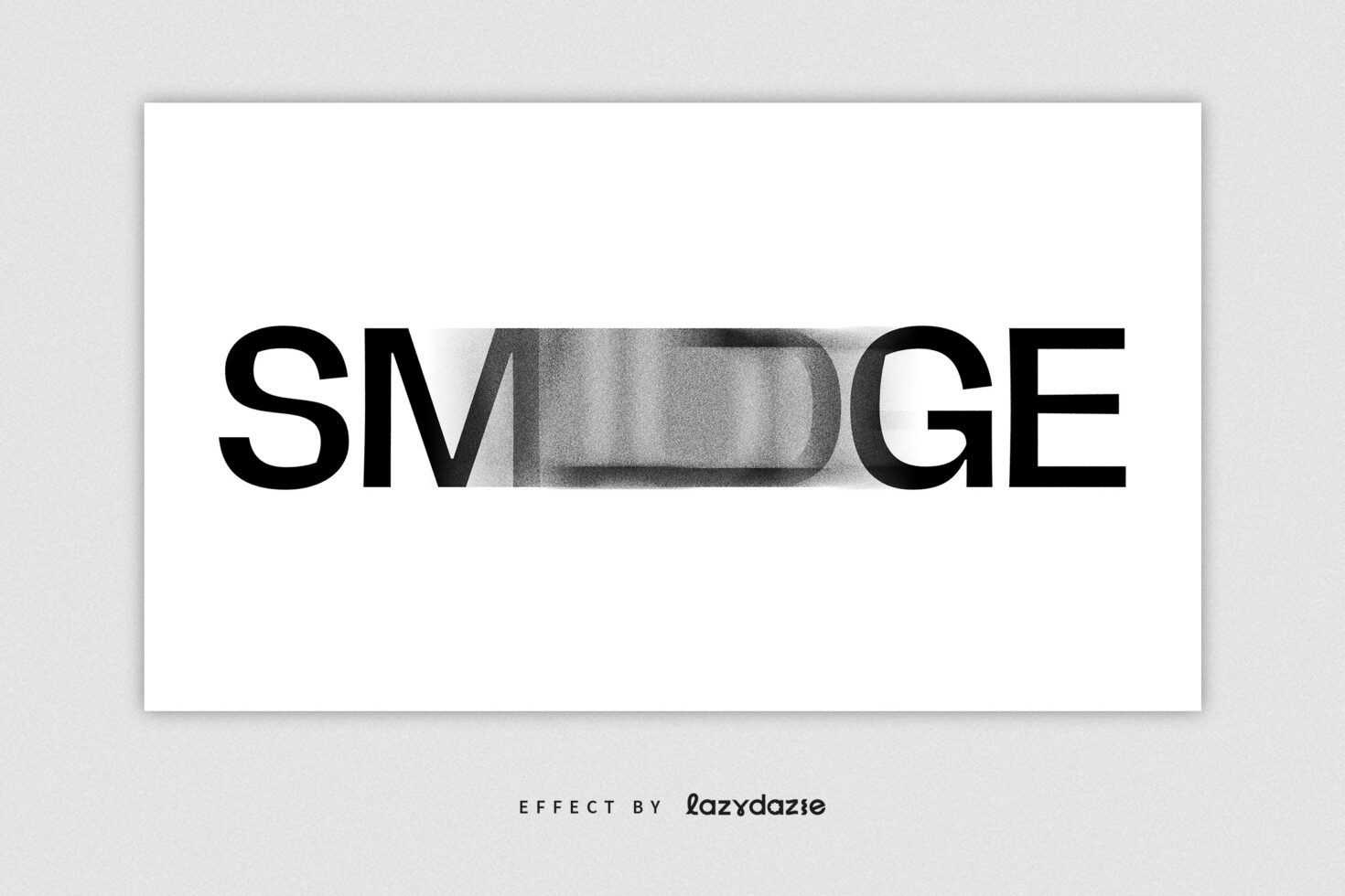 Smudge text effect with bold black letters on a white background perfect for designers seeking unique fonts and graphic templates for creative projects.