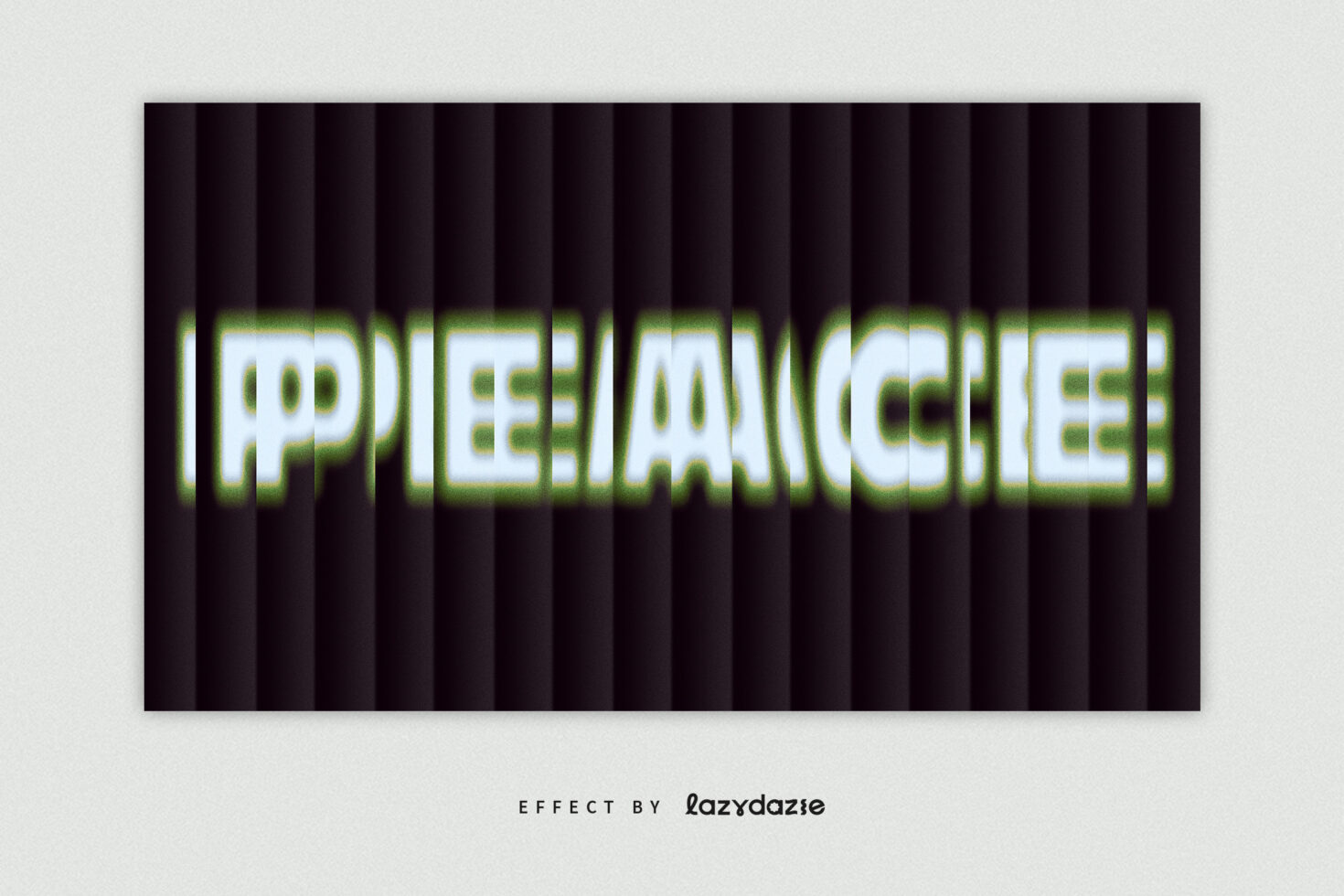 Abstract warped text effect with green glow on a black background. Ideal for designers in search of unique text graphics and font effects.