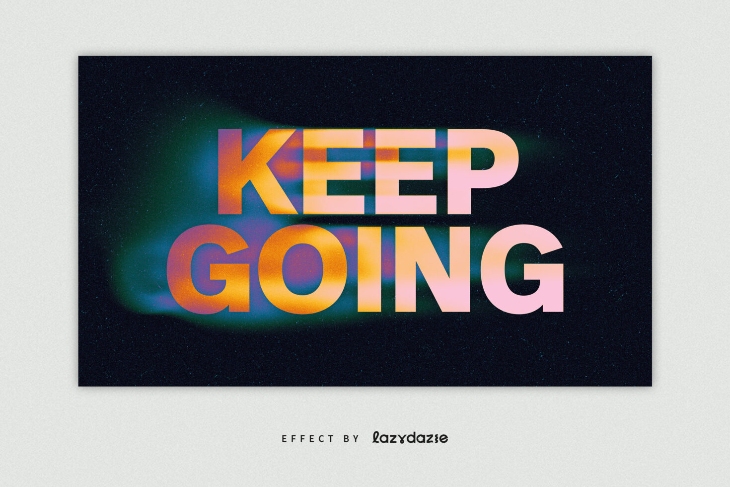 Bold gradient text Keep Going on dark background with vibrant color effects suitable for typography designs fonts motivational graphics creative templates