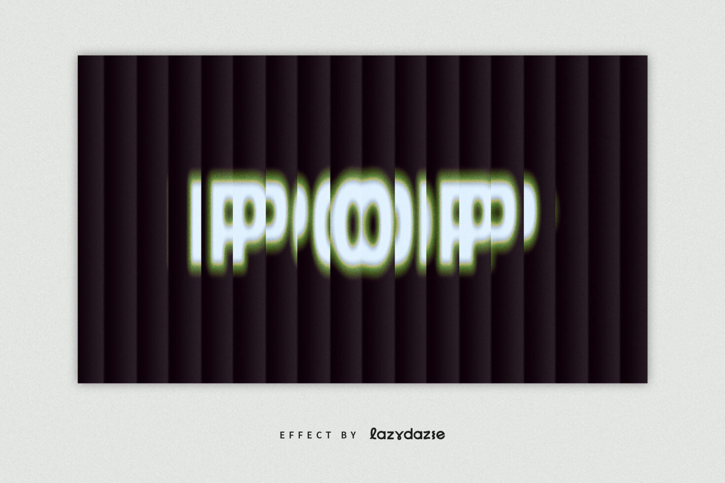 Abstract typography design with distorted text effect in green glow. Perfect for graphic design projects seeking modern, creative mockup, and template styles.