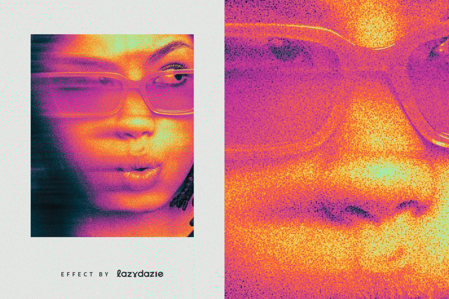 Vibrant digital glitch effect image with bold neon colors ideal for designers. Perfect for mockups, graphics, and templates. Eye-catching visual design.