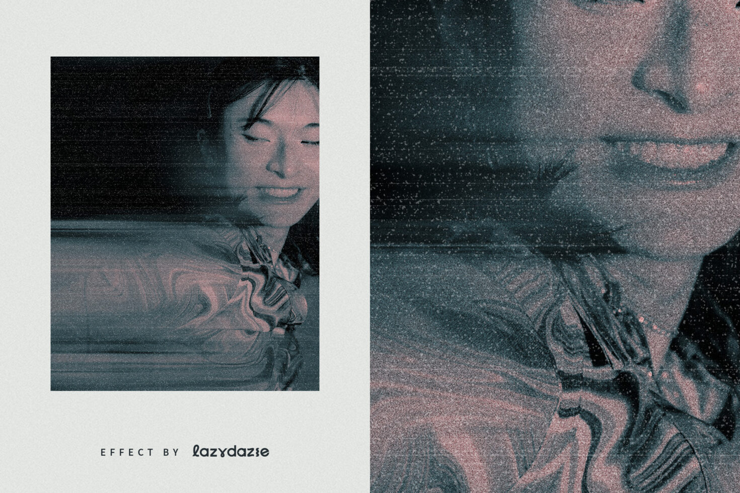 Glitch effect portrait photo overlay ideal for graphic design projects digital assets abstract art visual art templates design resources designers