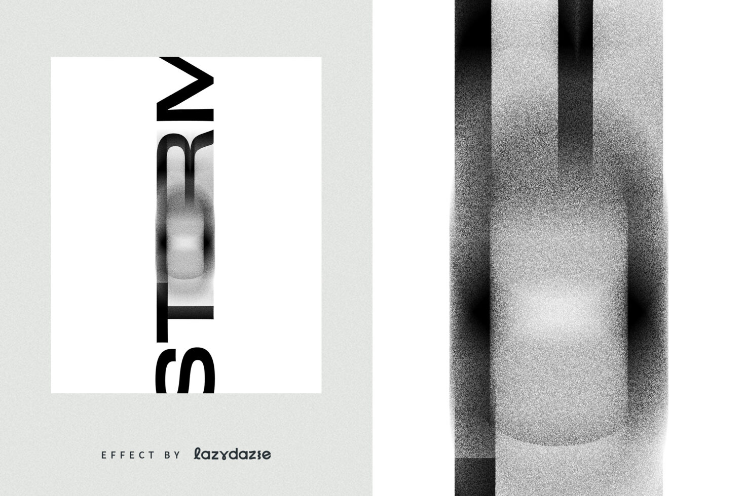 Abstract grayscale typography design with a blurred gradient effect, ideal for digital assets, graphic design templates, and creative mockups.