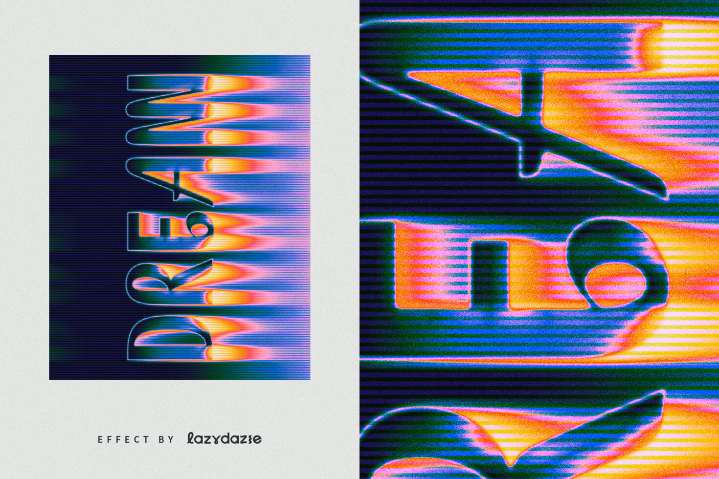 Colorful glitched text effect template, perfect for digital designers seeking vibrant abstract graphics and creative typography for dynamic projects.