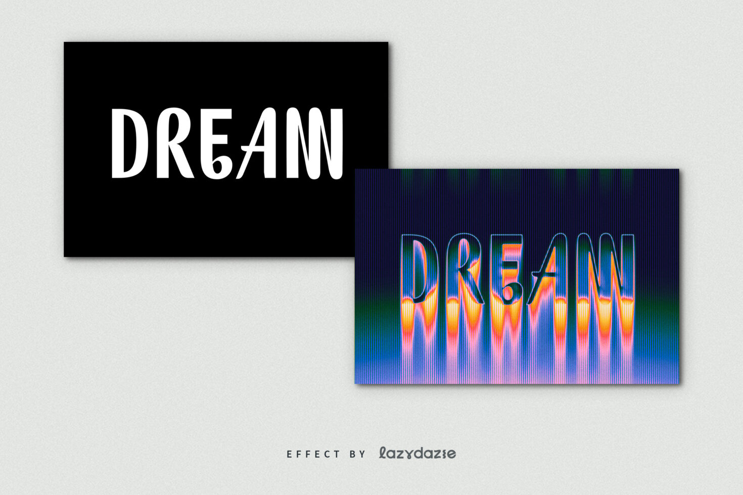 Creative typography effect showcasing the word dream with vibrant colors and modern design ideal for graphic designers and font enthusiasts seeking inspiration.
