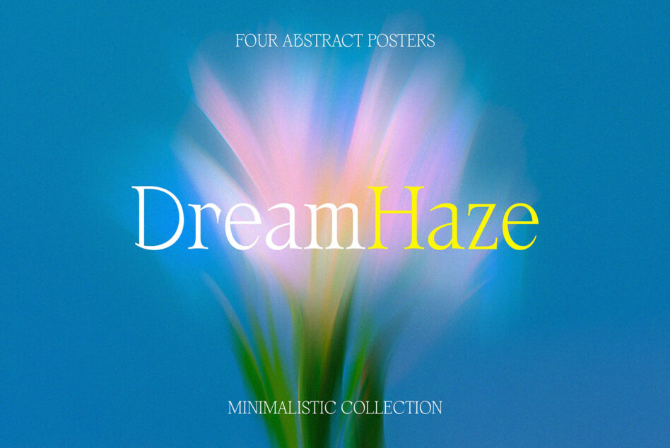 DreamHaze minimalistic collection cover with blurred flower typography