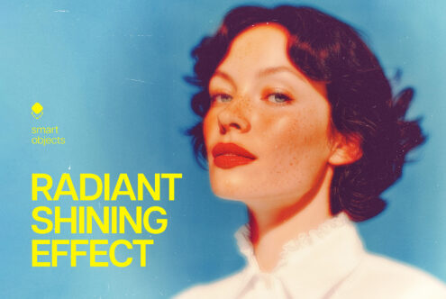 Portrait of a woman with a radiant shining effect for designers. Ideal for graphics and templates. Includes smart objects feature. Retro aesthetic.