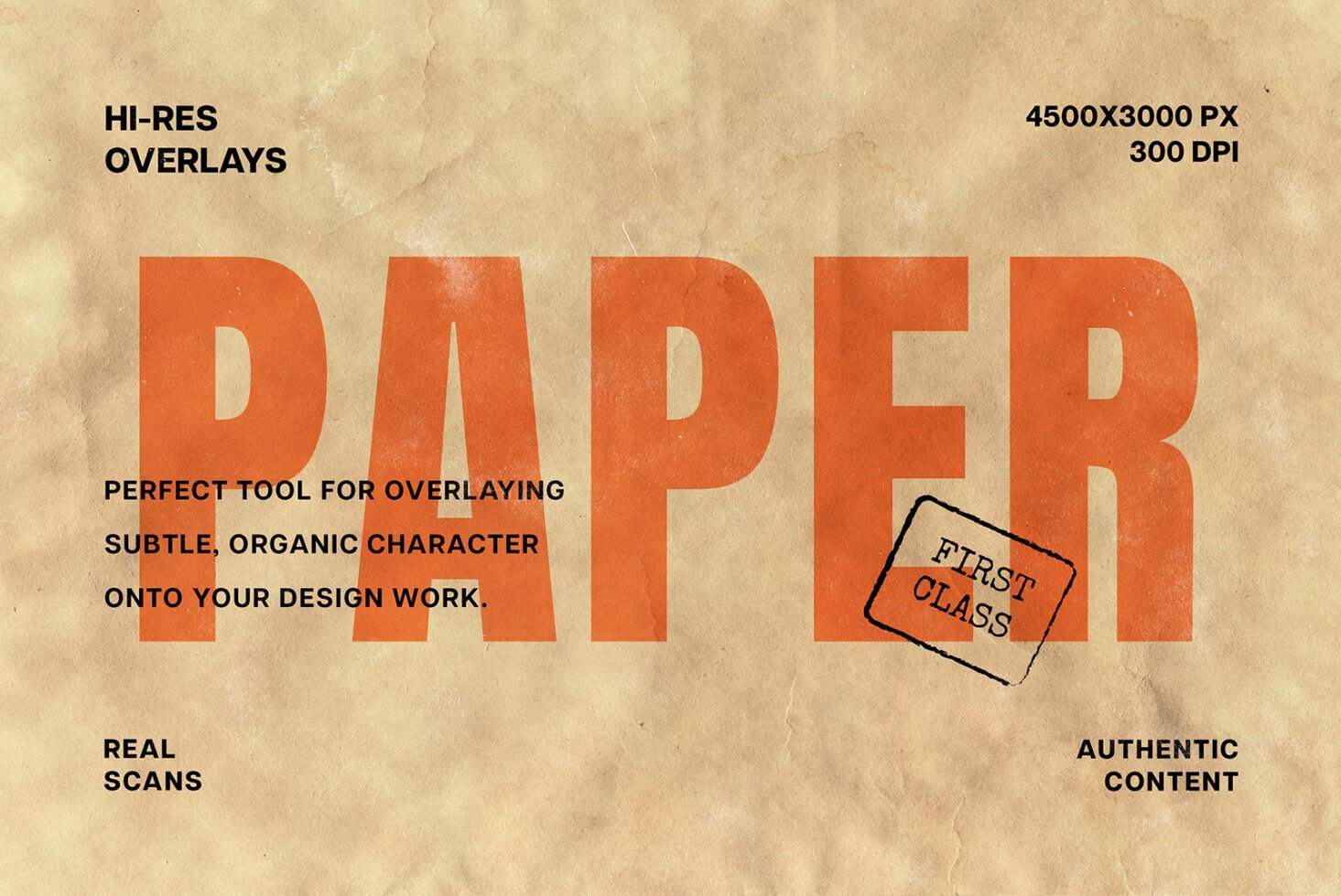 High-resolution paper overlay for designers, ideal for adding organic texture to digital designs. 4500x3000px, 300 DPI, realistic scans, authentic content.