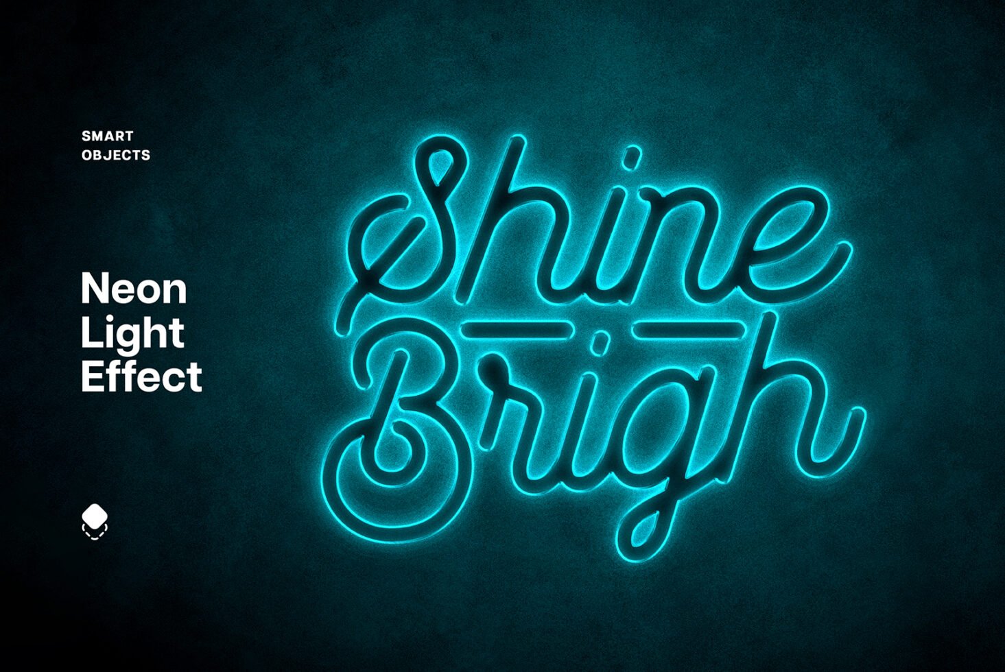 Neon light effect showcasing Shine Bright text on dark background ideal for mockup designs. Perfect for designers seeking glowing typography graphics.