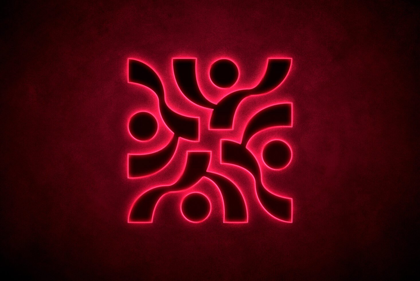 Neon pink abstract pattern on dark background perfect for designers seeking unique graphics bold and modern design digital assets two-dimensional symmetry