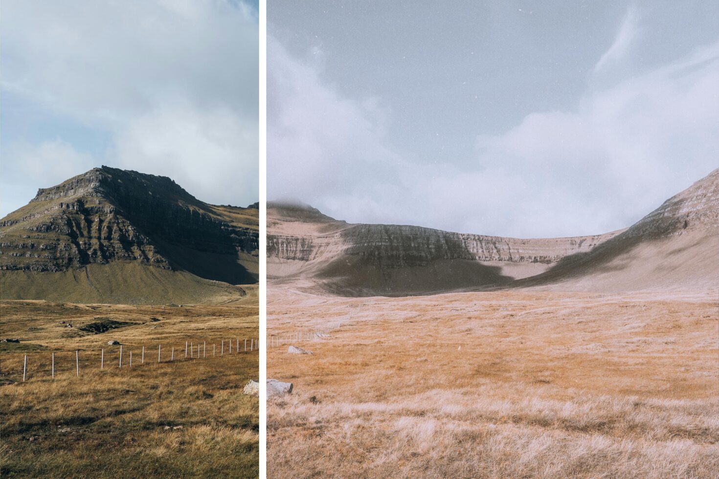 Mountain landscape with a clear sky showing a natural scene with grassy plains and rocky hills. Ideal for graphic design templates and mockups.