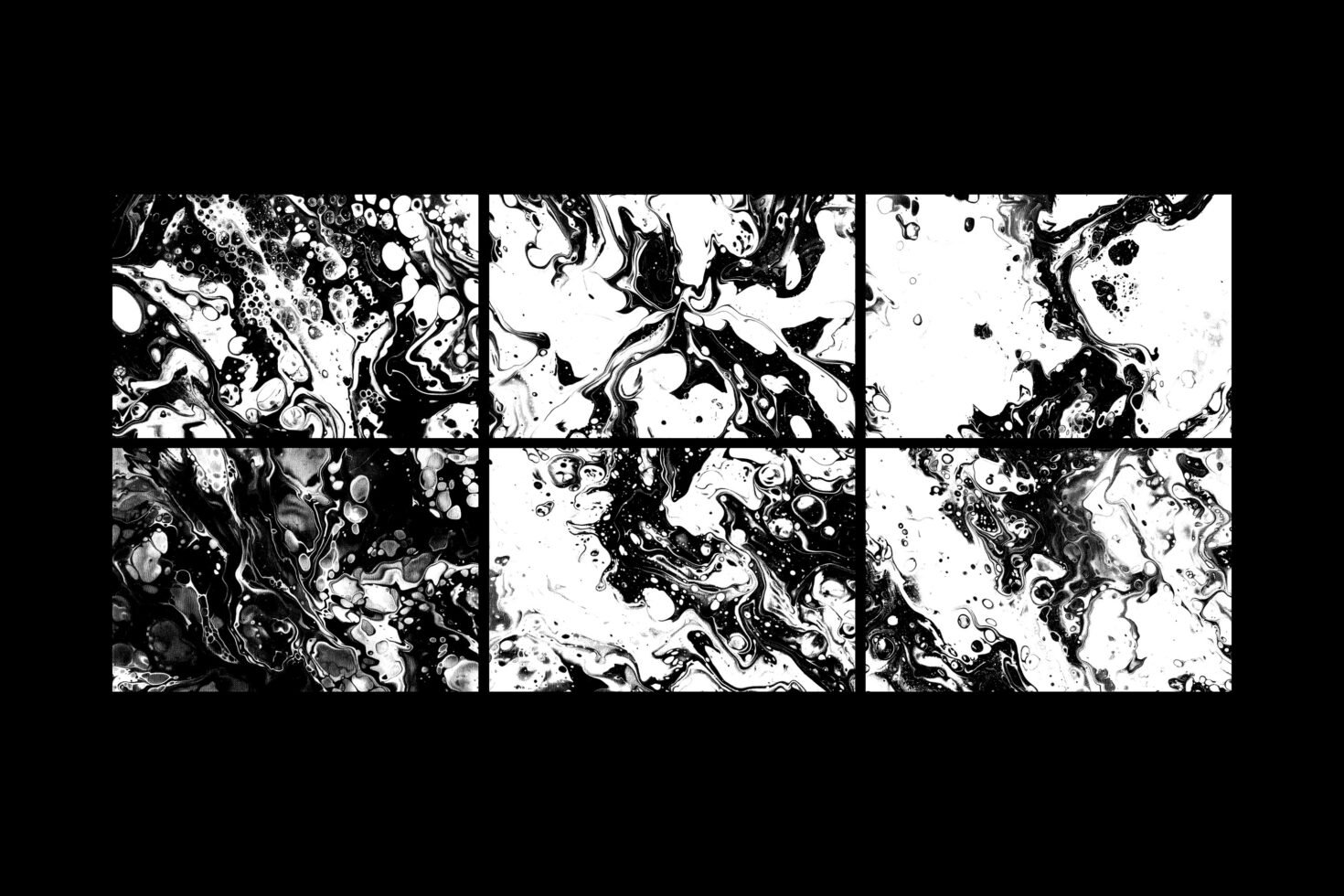 Abstract black and white marble texture set. Ideal for graphic design, templates, or digital backgrounds. Perfect for designers seeking unique visuals.