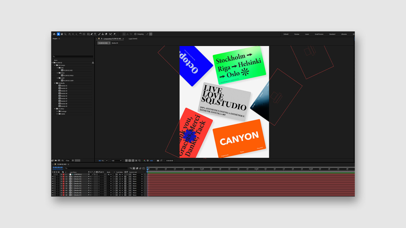 Digital poster design in graphic software interface showcasing vibrant typography and layouts, ideal for designers seeking creative templates and typography ideas.