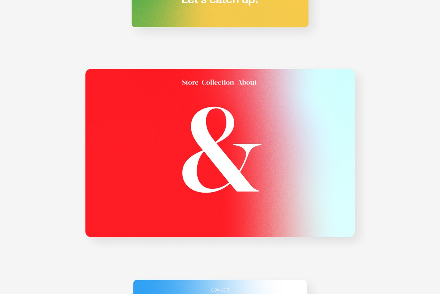 Minimalist design card featuring a large white ampersand on a red to blue gradient background. Ideal for graphic projects, branding, or typography templates.