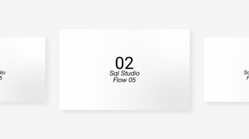 Minimalist mockup displaying SQL Studio on a white background Flow 05 typography perfect for designers exploring software workflow concepts.