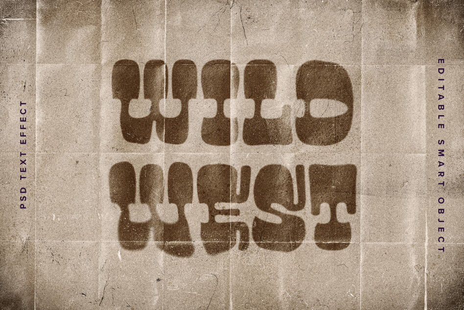 Distressed concrete tile texture with brown organic shapes overlaid with text