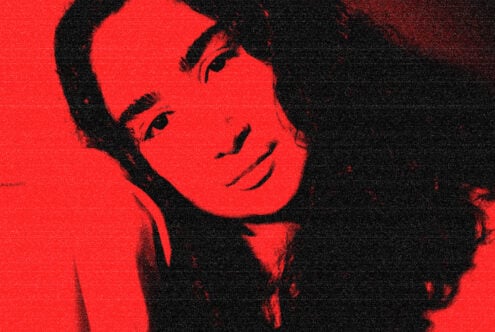 Abstract halftone portrait of person in red and black tones perfect for designers seeking unique graphics vintage style digital art creative assets