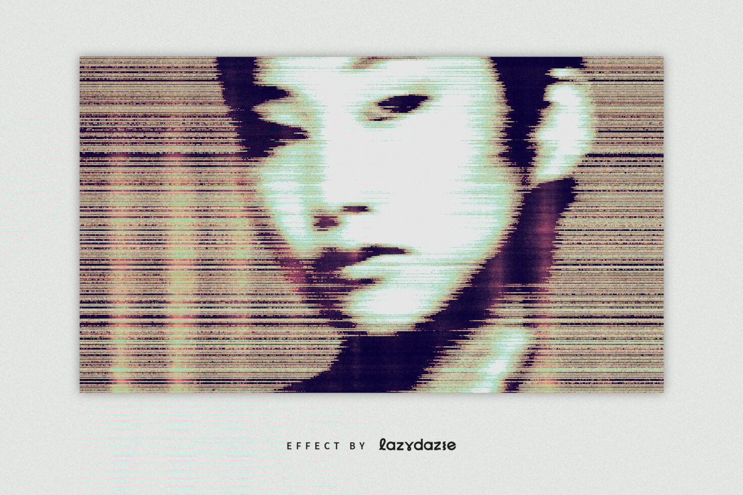 Digitally distorted face portrait with glitch effect. Perfect graphic asset for designers in need of unique visual effects. Ideal for template projects.