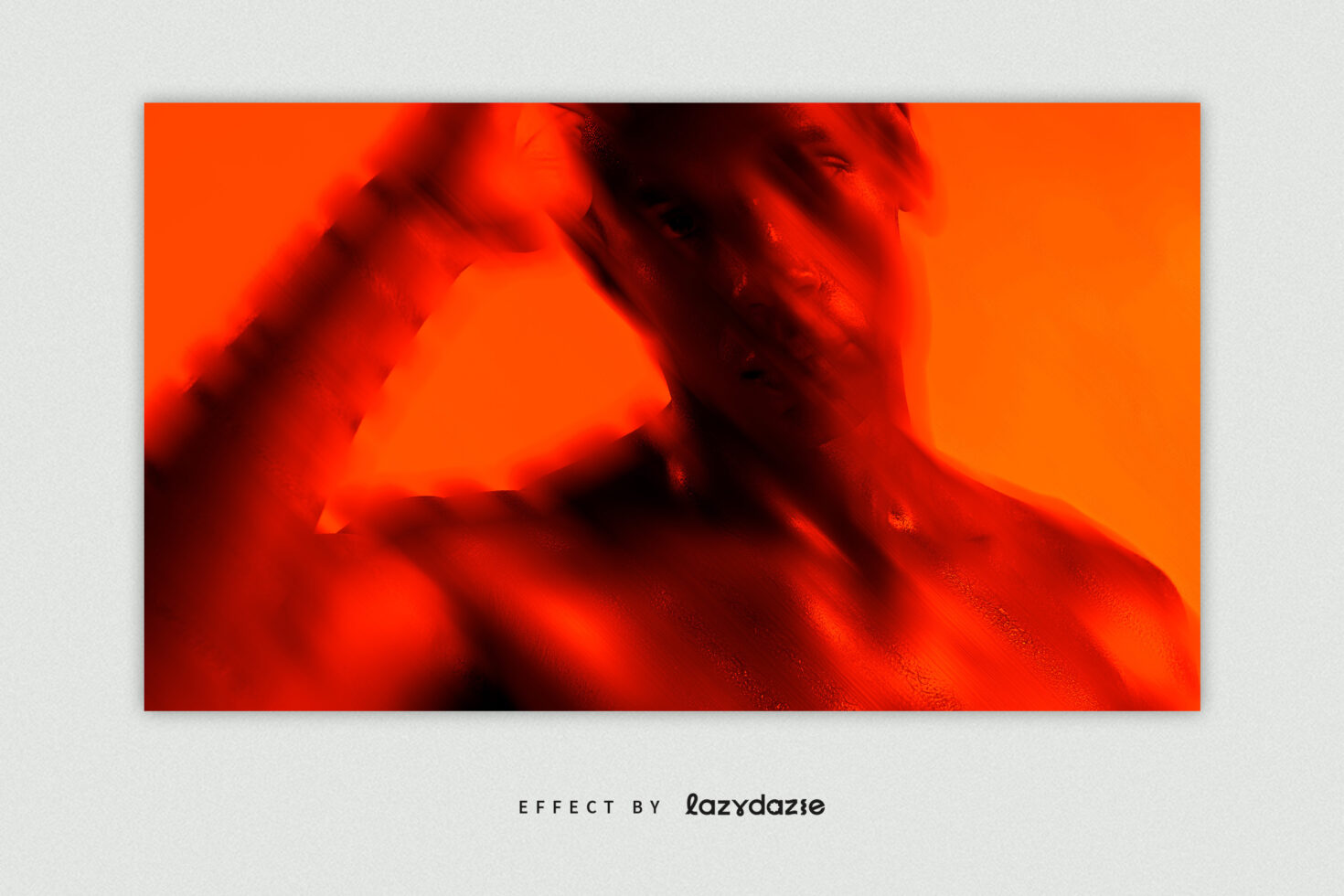 Abstract blurred portrait in intense orange and red tones for graphics use digital art effect suitable for designers seeking vibrant design elements