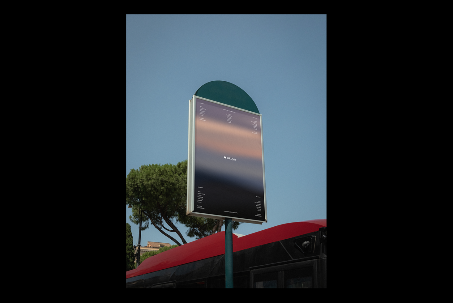 Outdoor billboard mockup with sleek modern design set against clear sky. Ideal for advertising presentation and branding. Perfect for designers.