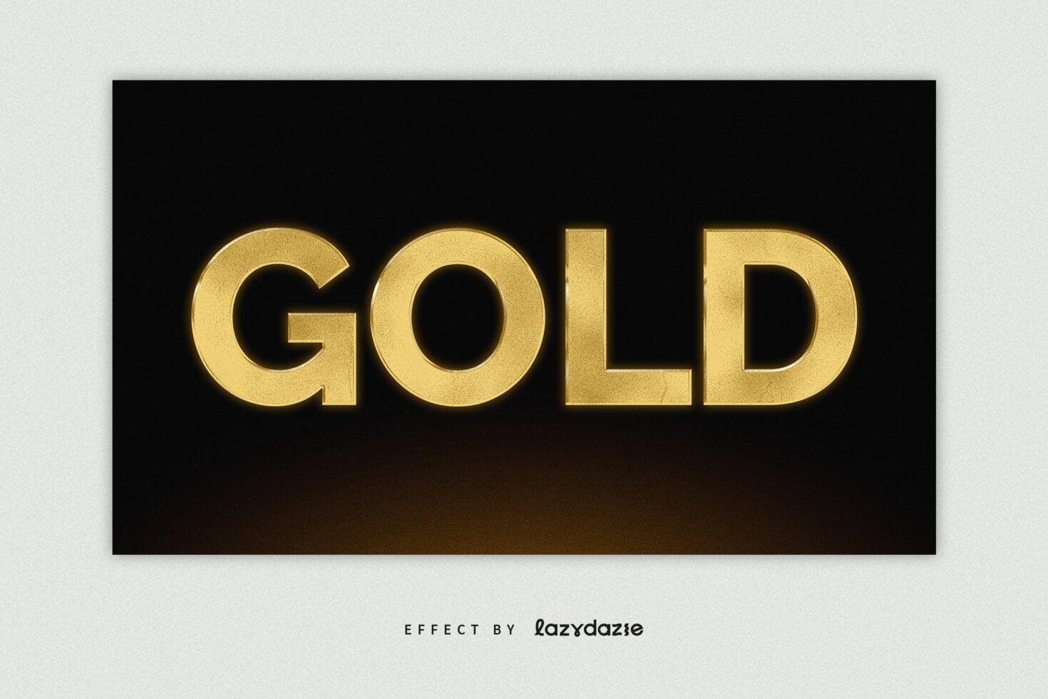 Textured gold metallic letters with warm glow on dark background
