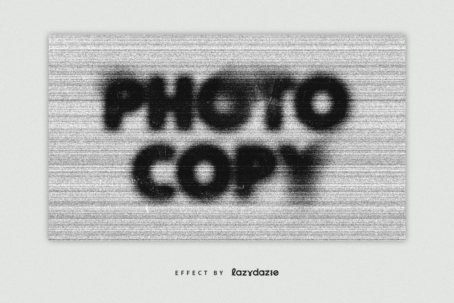 Photo copy distortion text effect with scan lines
