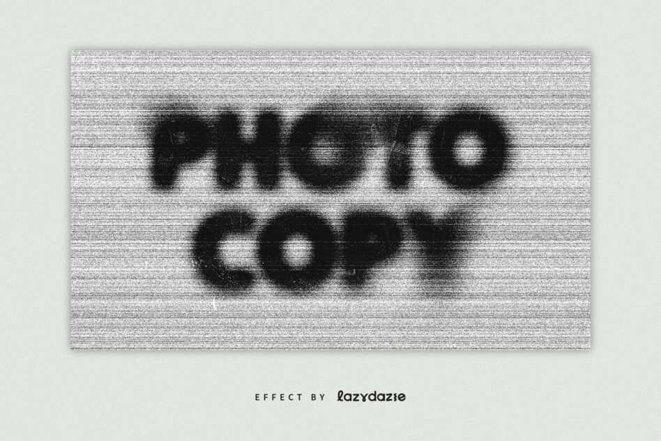 Photo copy distortion text effect with scan lines