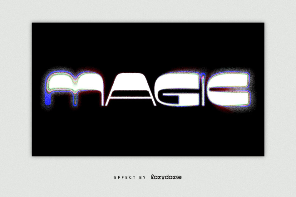 Glitchy chromatic aberration text effect on dark background