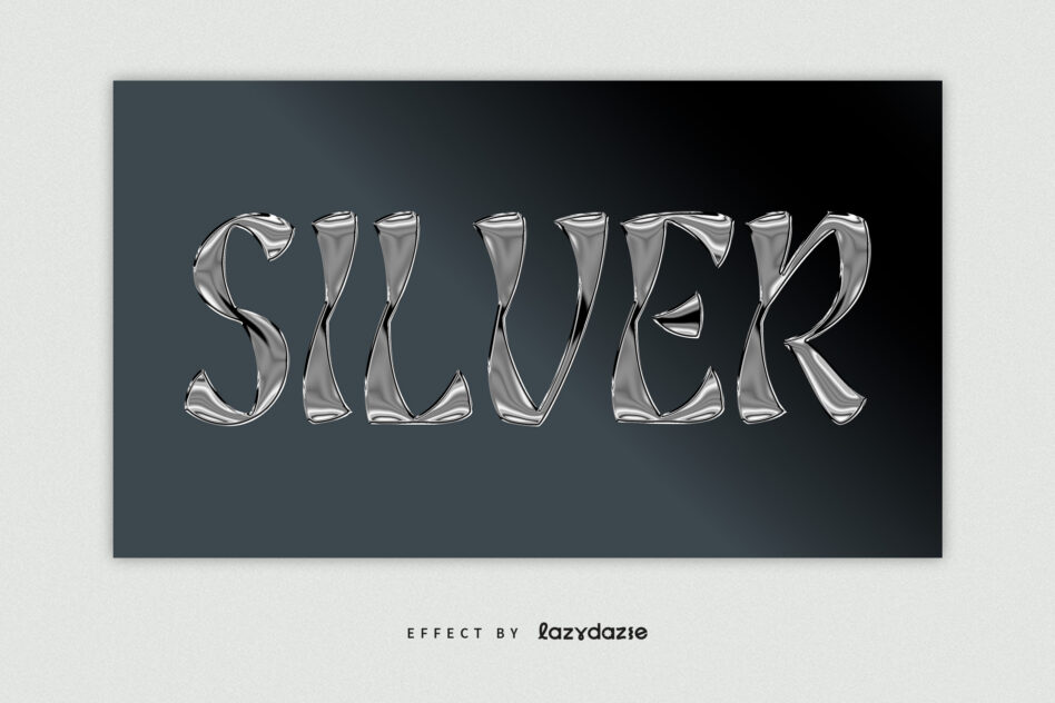 Silver liquid metal text reading SILVER on dark gray background