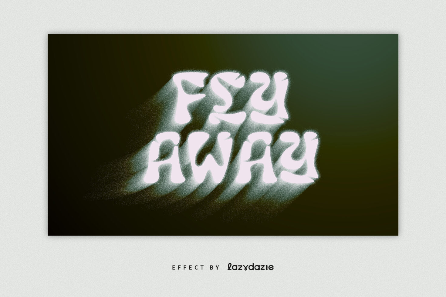 FS24 AWAY stacked in pale pink with diagonal shadow texture on dark olive background